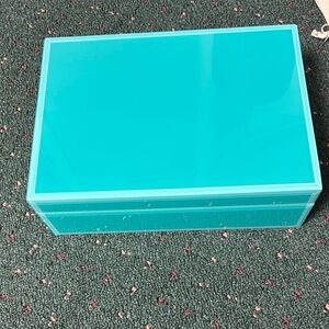 Blue Jewelry Organizer with Lid for Storage